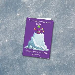 Tarjeta Diseño de cumpleaños de iceberg divertido con humo