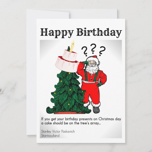 Tarjeta Diseño de cumpleaños de Navidades felices (Anverso)