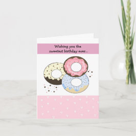 Tarjeta Diseño de cumpleaños de Pastel Donut