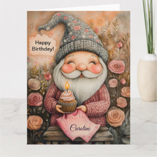 Tarjeta Diseño de cumpleaños de personalizable Gnome