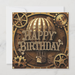 Tarjeta Diseño de cumpleaños Steampunk Adventure