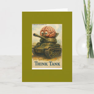 Tarjeta Diseño de Dibujos Animados del Tanque de Pensamien