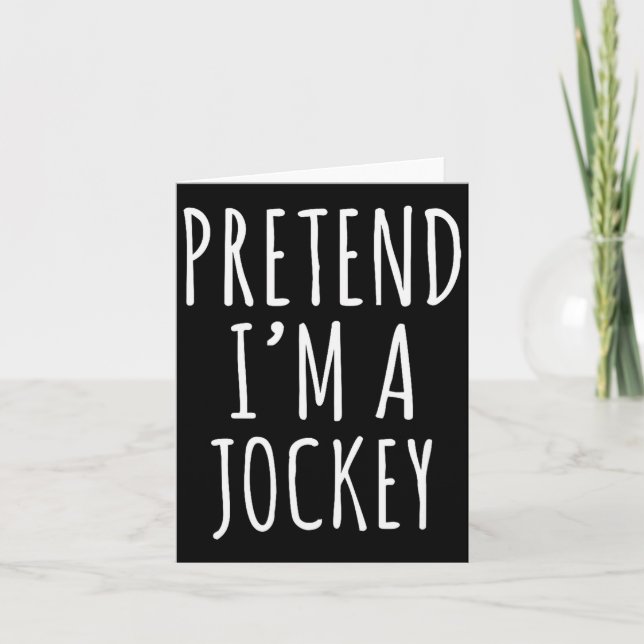 Tarjeta Diseño de disfraz de Jockey de Pretend I'm  (Anverso)