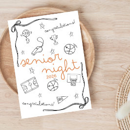 Tarjeta Diseño de doodle personalizado para la noche de se