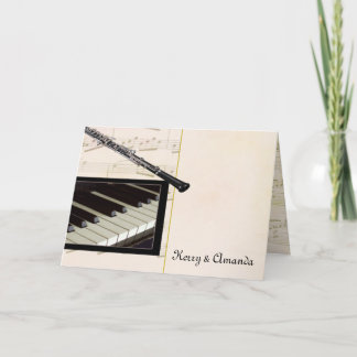 Tarjeta Diseño de encargo del oboe y del piano