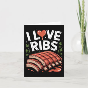 Tarjeta Diseño de entusiasta de barbacoa de costillas de h