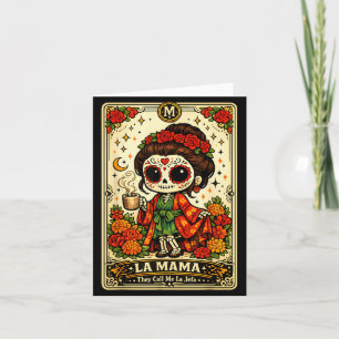 Tarjeta Diseño de esqueleto de cráneo de azúcar La Mama ll
