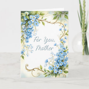 Tarjeta Diseño de Esquina Floral Azul