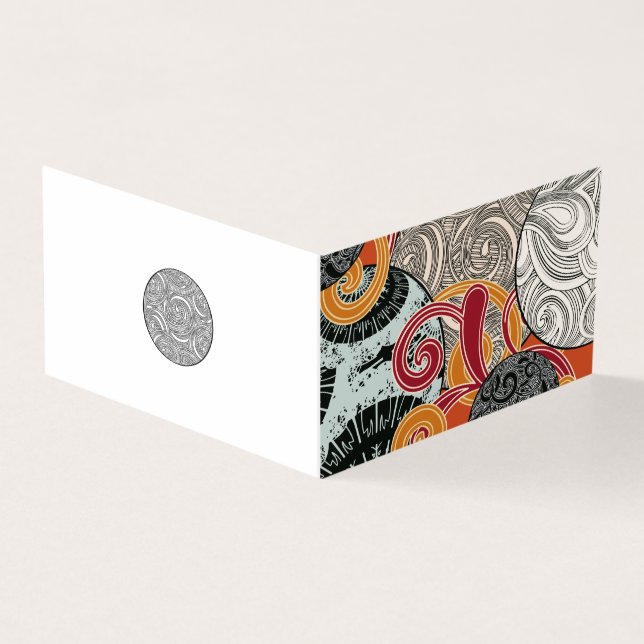 Tarjeta Diseño de estilo japonés con bolas rojas y remolin (Exterior)