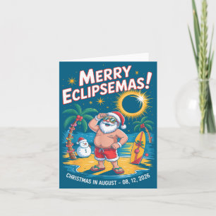 Tarjeta Diseño de fe de Navidad de Santa Eclipse Solar Tot