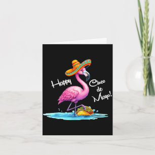 Tarjeta Diseño de flamenco feliz cinco de mayo con taco 