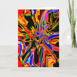 Tarjeta Diseño de flor de color amarillo azul negro naranj