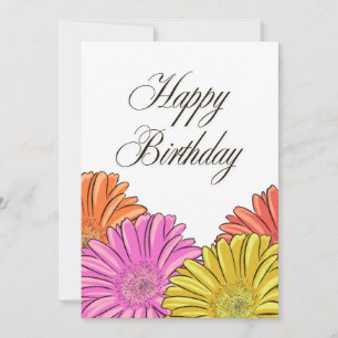 Tarjeta Diseño de Flor de Cumpleaños de Abril