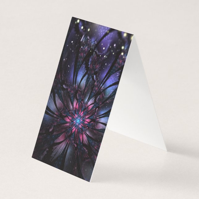 Tarjeta Diseño de flor fractal abstracta.  (Reverso)