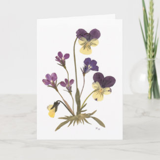 Tarjeta Diseño de flores presionadas