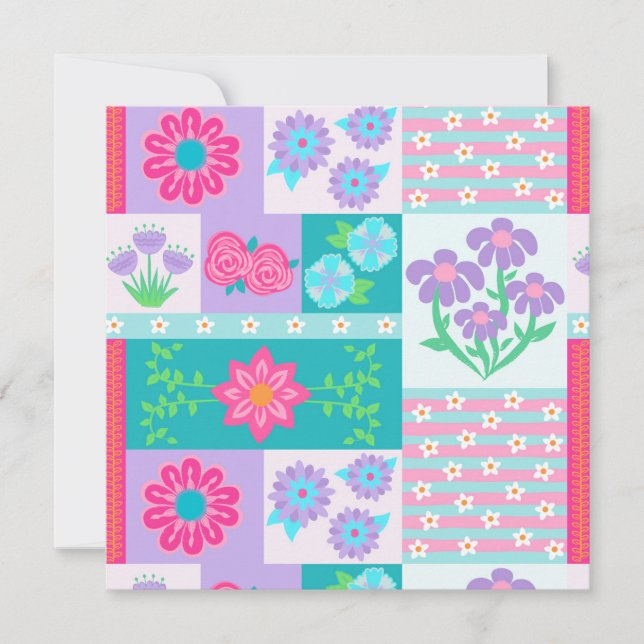 Tarjeta Diseño de flores vibrantes en flor (Anverso)