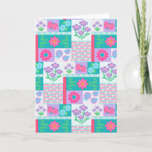 Tarjeta Diseño de flores vibrantes en flor