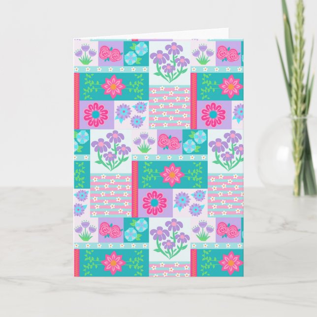 Tarjeta Diseño de flores vibrantes en flor (Anverso)