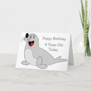 Tarjeta Diseño de focas personalizado 8º cumpleaños