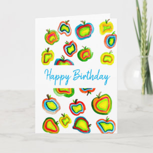 Tarjeta Diseño de fruta acuarela de manzana fundida