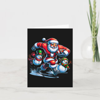 Tarjeta diseño de fútbol de Navidad santa jugando fútbol