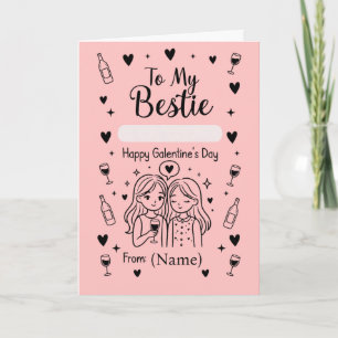Tarjeta Diseño de Galentine’s Day para mi mejor amiga