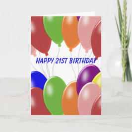 Tarjeta Diseño de globos personalizados 21º cumpleaños