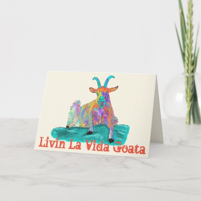Tarjeta Diseño de griterío divertido de la cabra de Vida (Anverso)