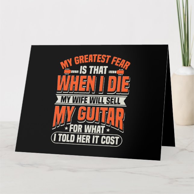 Tarjeta Diseño De Guitarra Acústica Para Hombres Para Juga (Anverso)