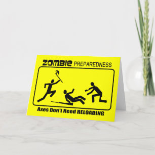 Tarjeta Diseño de hachas de preparación de zombi recargada