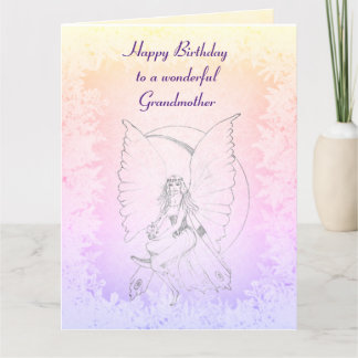 Tarjeta Diseño de hadas de la abuela del feliz cumpleaños