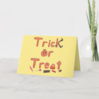 Tarjeta Diseño de Halloween con manchas de bruja o truco