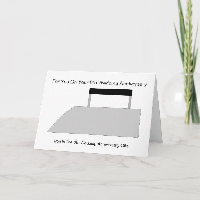 Tarjeta Diseño de hierro Personalizado 6º Aniversario Boda (Anverso)