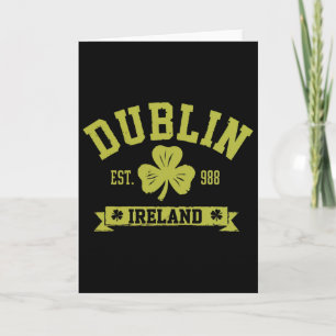 Tarjeta Diseño de hoja de trébol de trébol de Irlanda Dubl