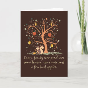 Tarjeta Diseño de humor de árbol familiar