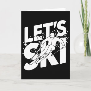 Tarjeta Diseño de humor de esquí Esquiador divertido de es
