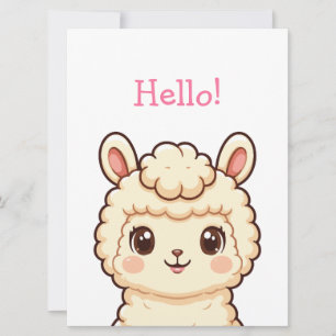Tarjeta Diseño de ilustración de llama linda