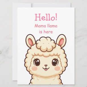 Tarjeta Diseño de ilustración de llama linda