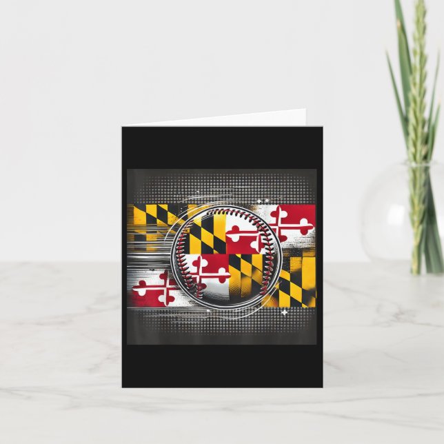 Tarjeta Diseño de jugador de béisbol de Maryland con bande (Anverso)