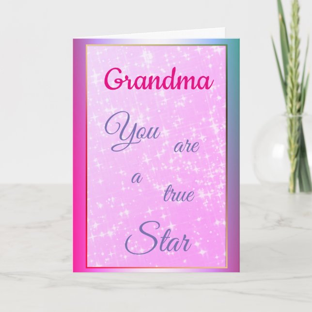 Tarjeta Diseño de la abuela feliz cumpleaños (Anverso)