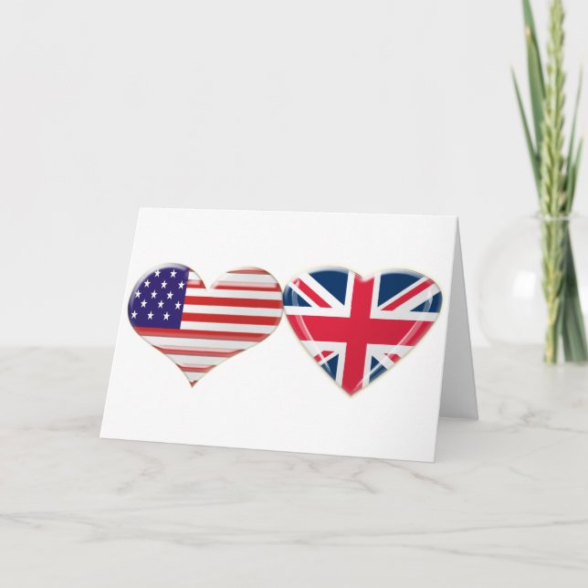 Tarjeta Diseño de la bandera cardíaca de Estados Unidos y  (Anverso)