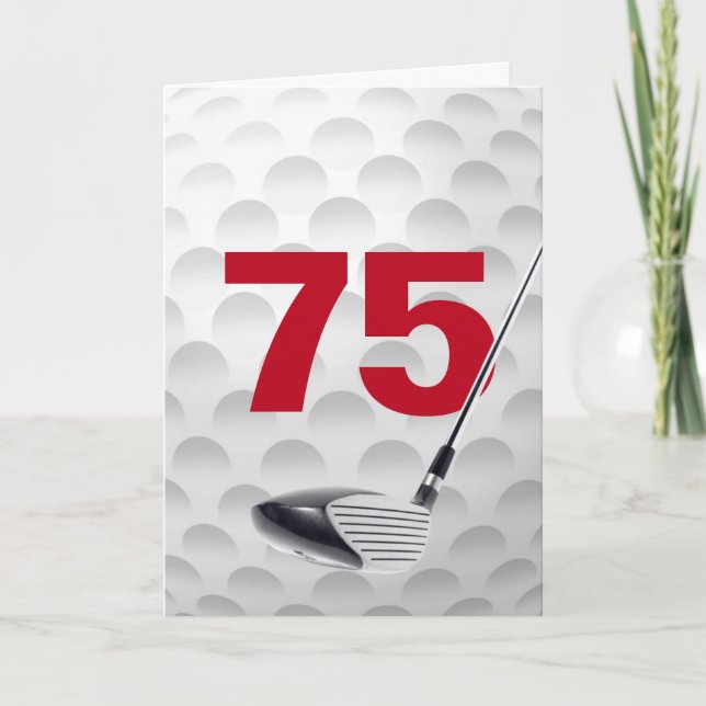 Tarjeta Diseño de la bolera de golf de 75 años (Anverso)
