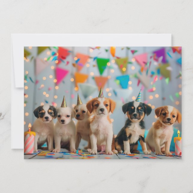 Tarjeta Diseño de la celebración de cumpleaños de los Cach (Anverso)