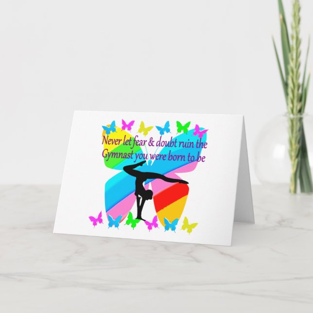 Tarjeta DISEÑO DE LA MARIPOSA CHICA DE GIMNASTICA inspirad (Anverso)