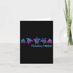 Tarjeta Diseño de la playa de Tulum _ Regalo de tortuga tr