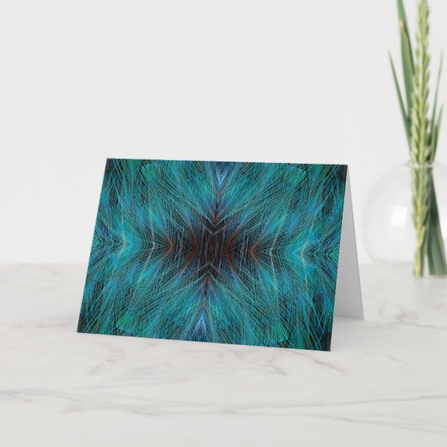 Tarjeta Diseño De La Pluma Fractal De Pájaros (Anverso)