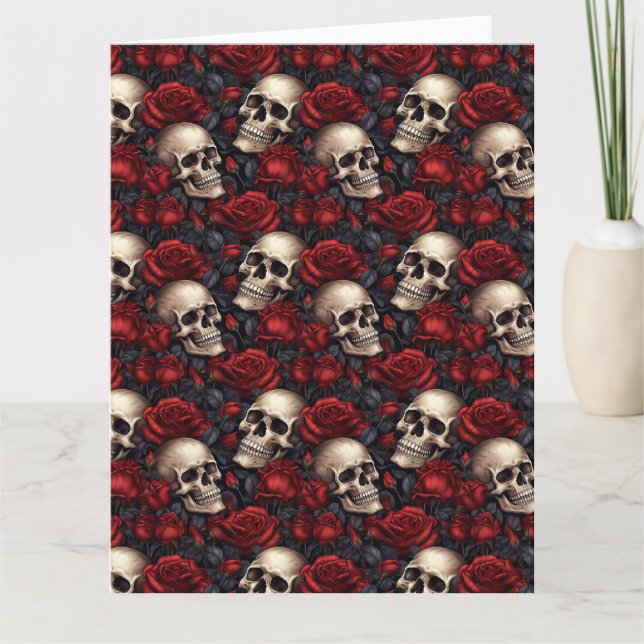 Tarjeta Diseño de la serie Skull y Rosas 10 (Anverso)