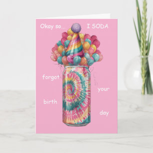 Tarjeta Diseño de Lata de Refresco Divertida con Feliz Cum