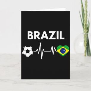 Tarjeta Diseño de latido de corazón de la bandera de Brasi