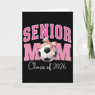Tarjeta Diseño de lazo rosa de fútbol para mamá senior de 